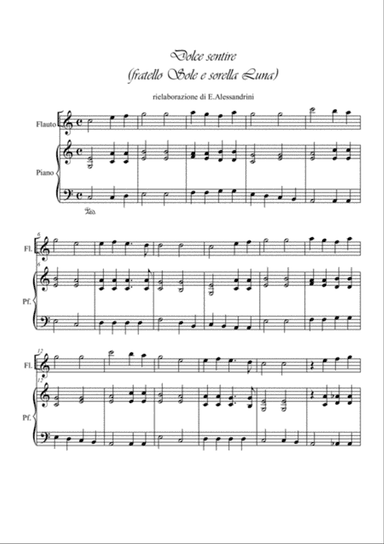Dolce sentire. Flute and piano