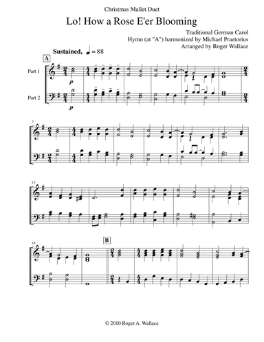 Lo! How a Rose E'er Blooming (Marimba Duet)
