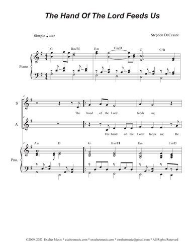 The Hand Of The Lord Feeds Us (Duet for Soprano and Alto solo)