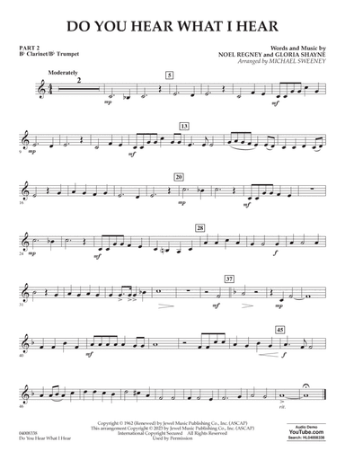 Do You Hear What I Hear (arr. Michael Sweeney) - Pt.2 - Bb Clarinet/Bb Trumpet