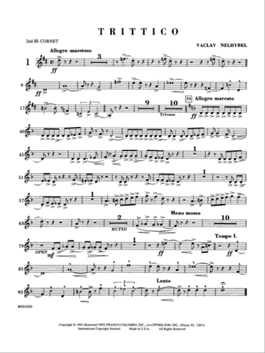 Trittico: 2nd B-flat Cornet