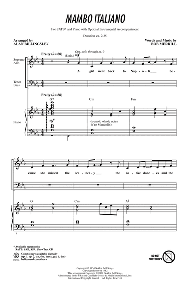 Mambo Italiano (arr. Alan Billingsley)