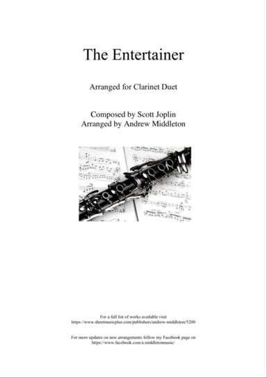 The Entertainer arranged for Clarinet Duet