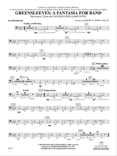 Greensleeves: A Fantasia for Band: 3rd Trombone