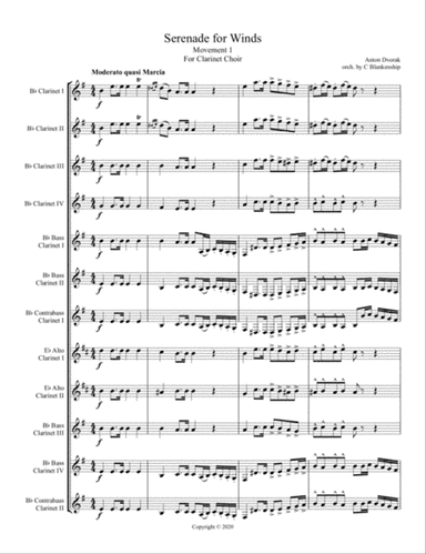 Serenade for Winds Movement 1 - for Clarinet Choir