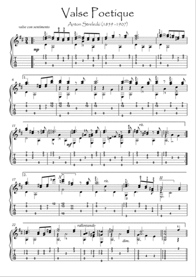 Valse Poetique guitar solo by Strelezki