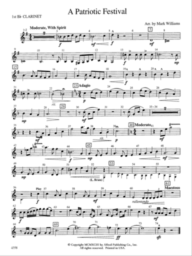 A Patriotic Festival: 1st B-flat Clarinet