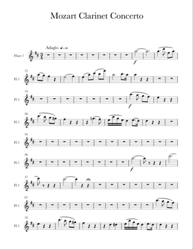 Concerto for Clarinet K.622 (2nd mvt) Adagio by Mozart