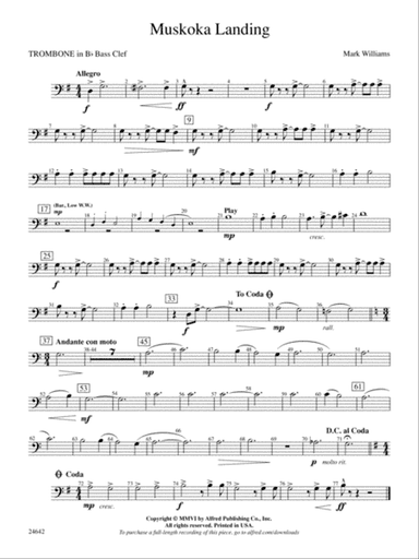 Muskoka Landing: (wp) 1st B-flat Trombone B.C.
