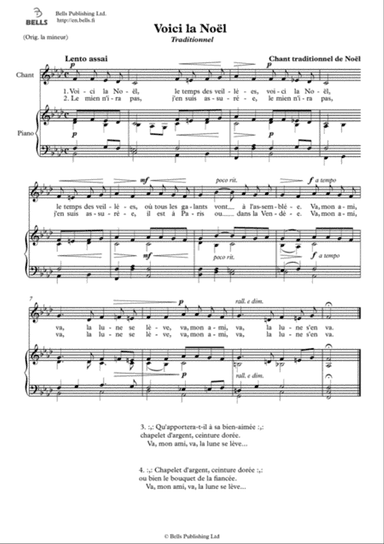 Voici la Noel (Solo song) (F minor)