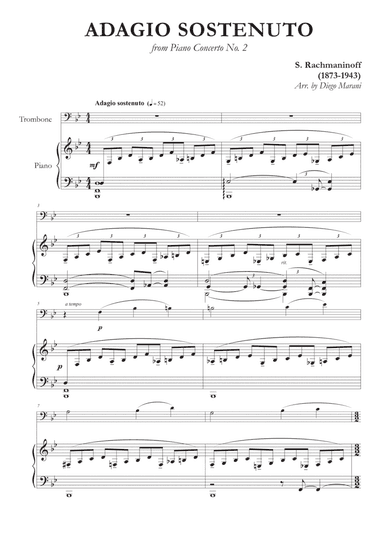 Adagio Sostenuto from "Piano Concerto No. 2" for Trombone and Piano