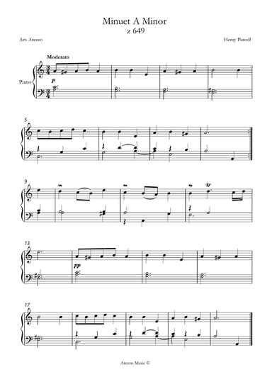 minuet a minor z 649 purcell
