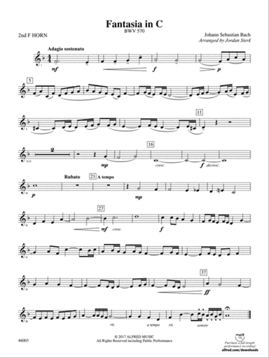 Fantasia in C: 2nd F Horn