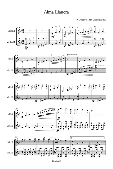 Alma Llanera-Violin duet