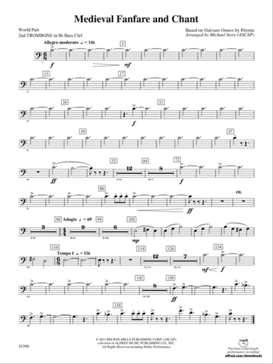 Medieval Fanfare and Chant: (wp) 2nd B-flat Trombone B.C.