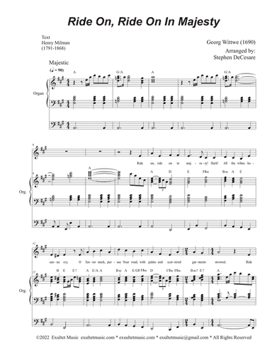 Ride On, Ride On In Majesty (Unison choir)