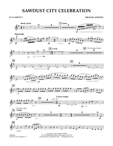 Sawdust City Celebration - Bb Clarinet 2