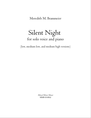 Silent Night collection for voice and piano (low, medium low, and medium high versions)