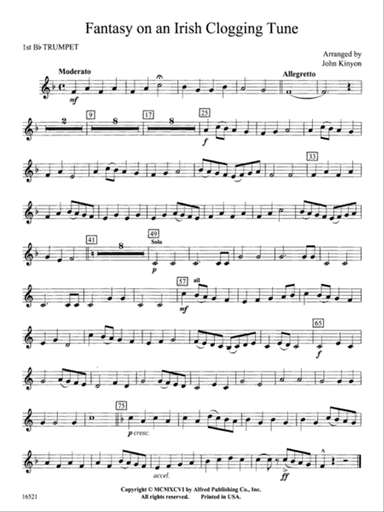 Fantasy on an Irish Clogging Tune: 1st B-flat Trumpet