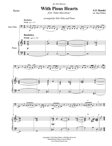 With Pious Hearts Aria from Judas Maccabeus for Tuba and Piano