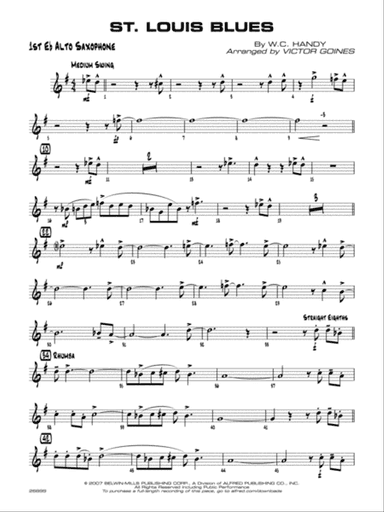 St. Louis Blues: E-flat Alto Saxophone