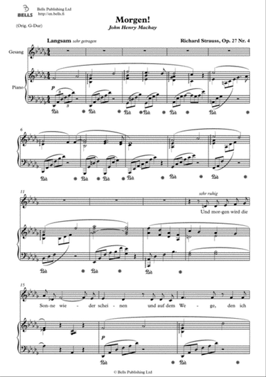Morgen!, Op. 27 No. 4 (D-flat Major)