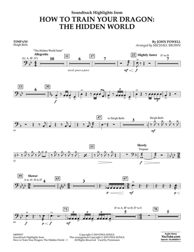 How To Train Your Dragon: The Hidden World (arr. Michael Brown) - Timpani