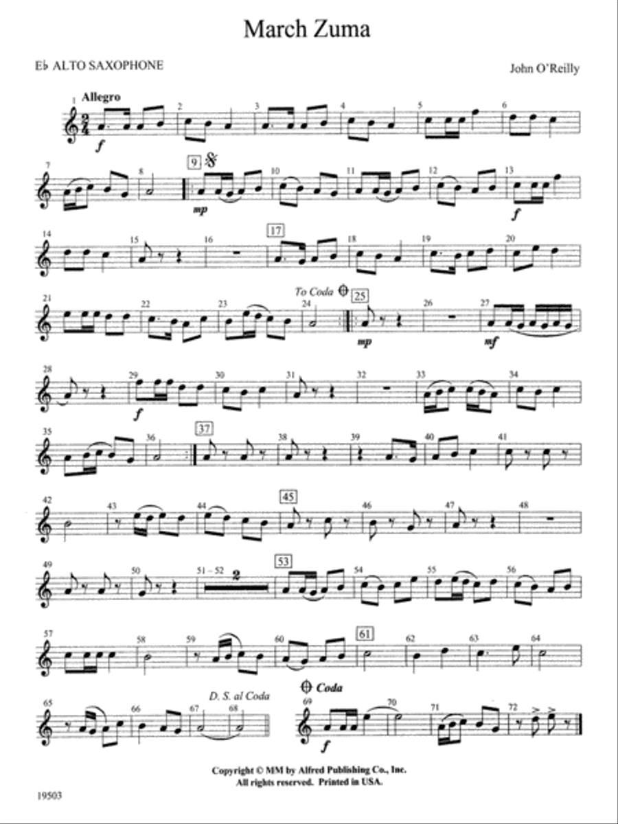 March Zuma: E-flat Alto Saxophone