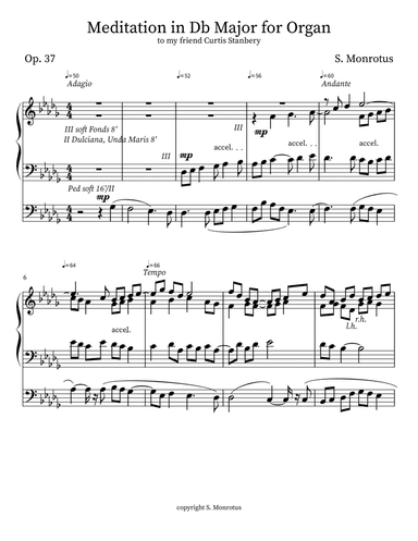 Meditation in Db Major for Organ