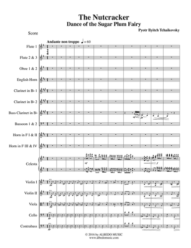 Dance of the Sugar Plum Fairy from The Nutcracker for Full Orchestra
