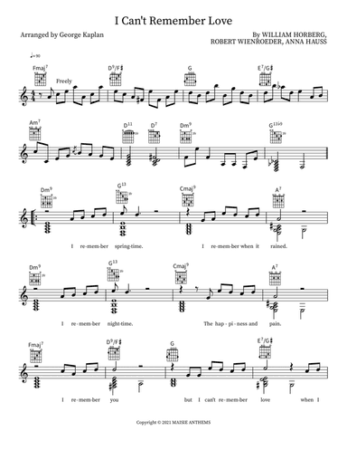 I Can't Remember Love