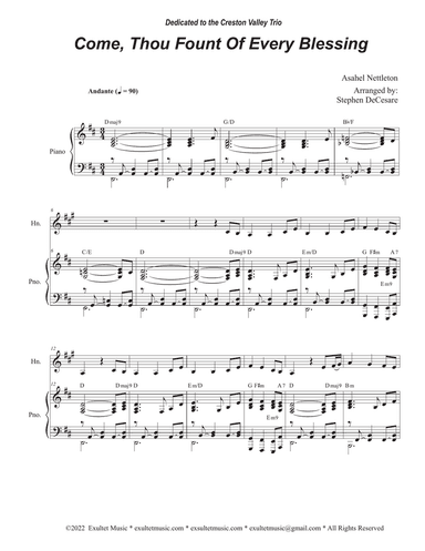 Come, Thou Fount Of Every Blessing (French Horn solo and Piano)