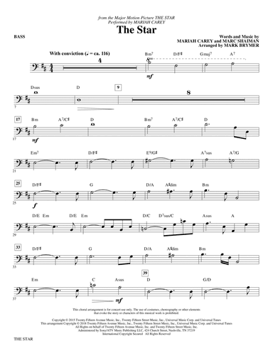 The Star (arr. Mark Brymer) - Bass
