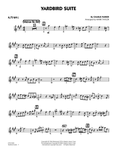 Yardbird Suite (arr. Mark Taylor) - Alto Sax 1