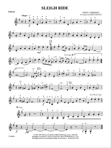Sleigh Ride: 1st Violin