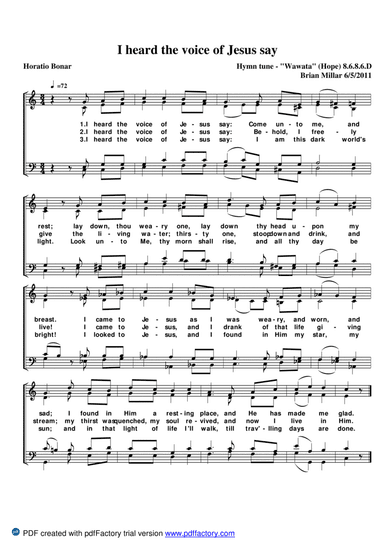 I heard the voice of Jesus say