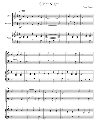 Franz Gruber - Silent Night (Oboe and Bassoon Duet)