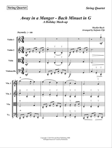 Away in a Manger - Bach Minuet in G