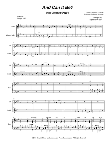 And Can It Be? (with "Amazing Grace") (Duet for Flute and Bb-Clarinet)