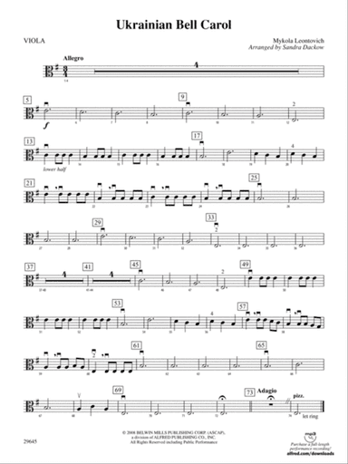 Ukranian Bell Carol: Viola