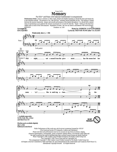 Memory (from Cats) (arr. Ed Lojeski)