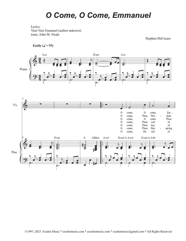 O Come, O Come, Emmanuel (SAB)