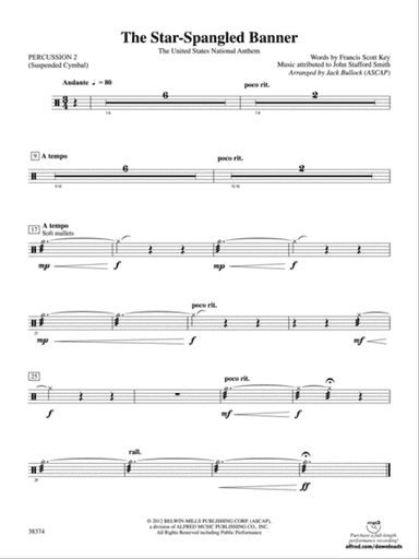 The Star-Spangled Banner: 2nd Percussion