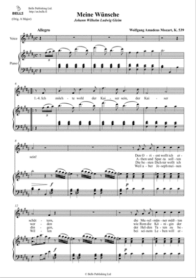 Meine Wunsche, K. 539 (B Major)