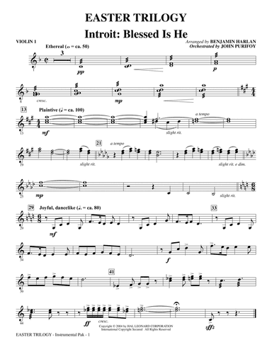 Easter Trilogy: A Cantata in Three Suites (Full Orchestra) - Violin 1