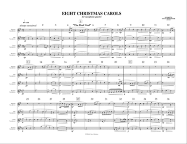 Eight Christmas Carols for Saxophone Quartet (SATB) - arr. Reisteter
