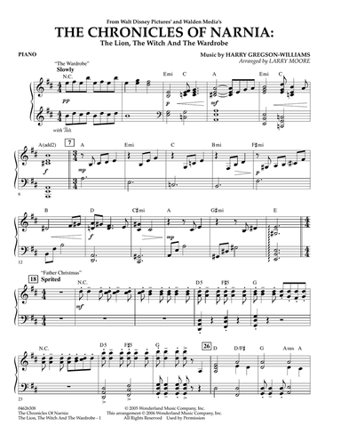The Chronicles of Narnia - Piano