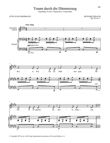 Traum Durch Die Dammerung (Low Voice)
