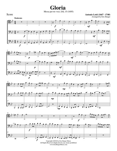 Gloria for Trombone or Low Brass Trio