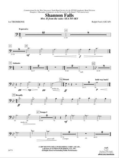 Shannon Falls (Movement 2 from Sea to Sky): 1st Trombone